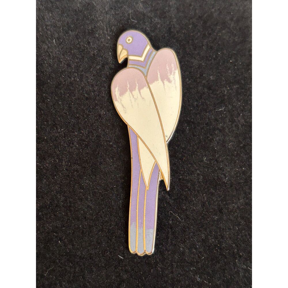 VTG Laurel Burch Cezanne Cloisonne Enamel Parrot Brooch/Pendant
